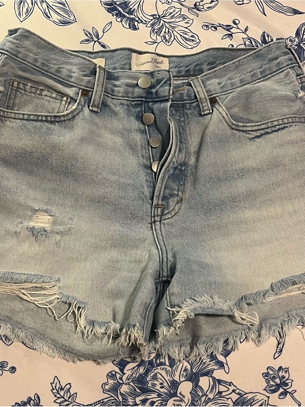 Universal Thread Light Blue 90s Baggy Denim Distressed Shorts